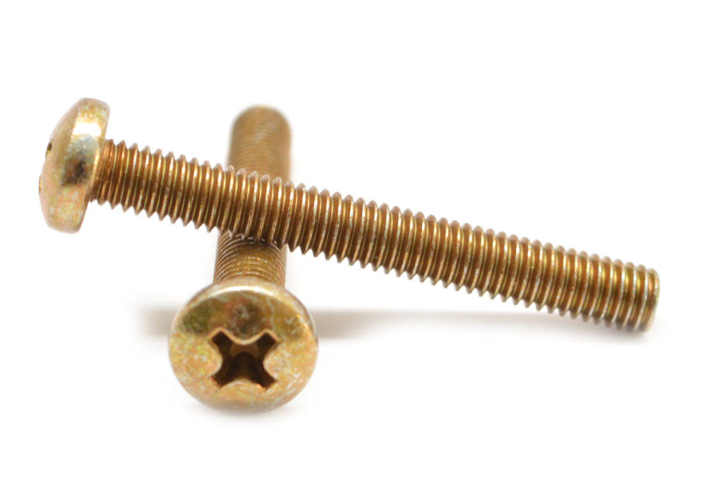#4-40 x 5/16 Coarse Thread Machine Screw Phillips Pan Head Low Carbon Steel Yellow Zinc Plated A325616