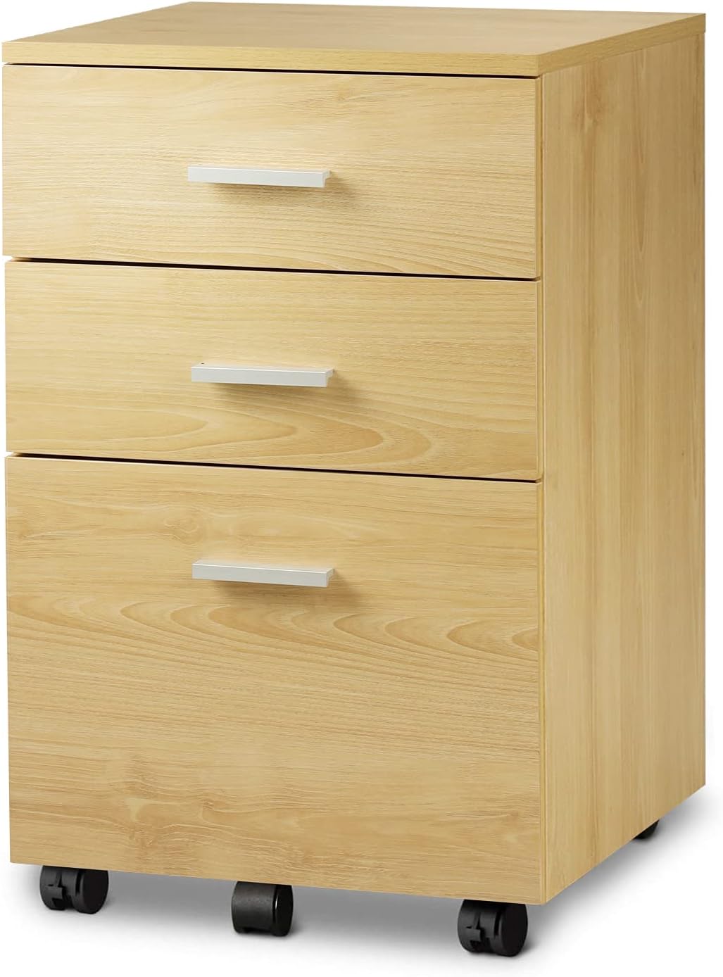 Black 3 Drawer Wood Mobile File Cabinet K951753