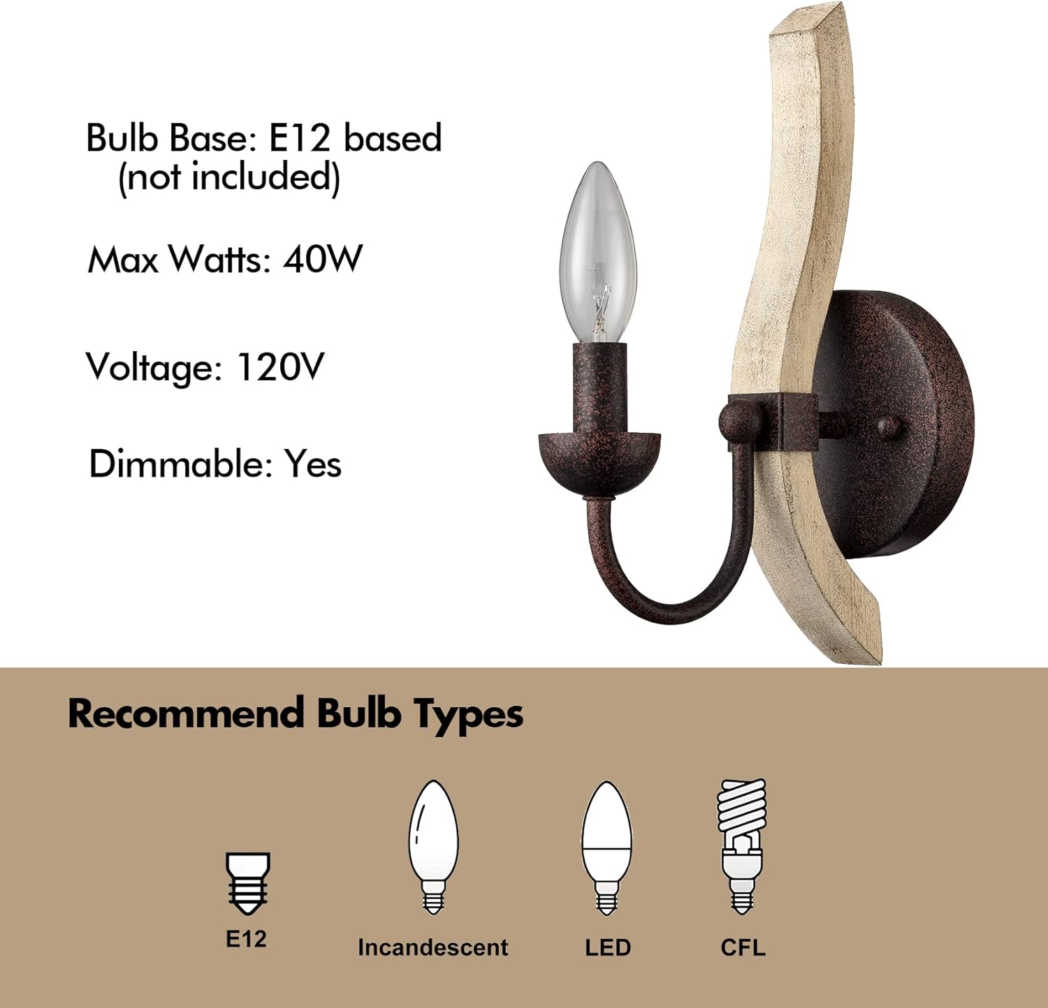 Farmhouse Wooden Wall Sconces Set of Two R594