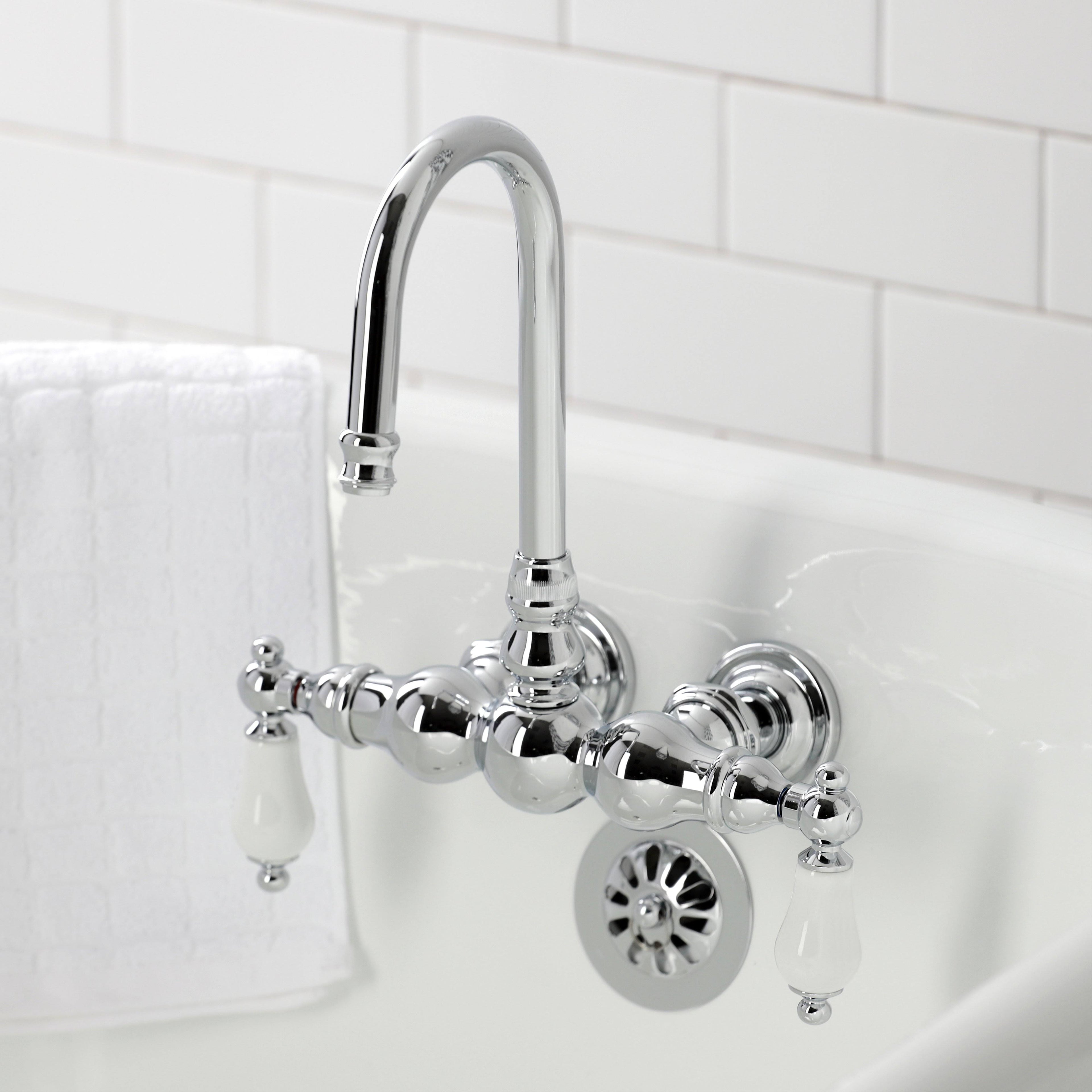 Vintage Tub Wall Mount Clawfoot Tub Faucet, Oil Rubbed Bronze L99573