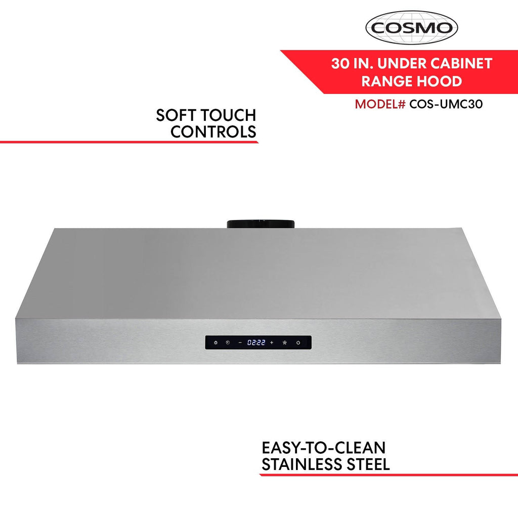 30-Inch 760 CFM Ducted Under Cabinet Stainless Steel Range Hood Q3430