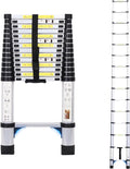 14.5FT Telescoping Aluminum Extension Ladder with Triangular Stabilizer K40048