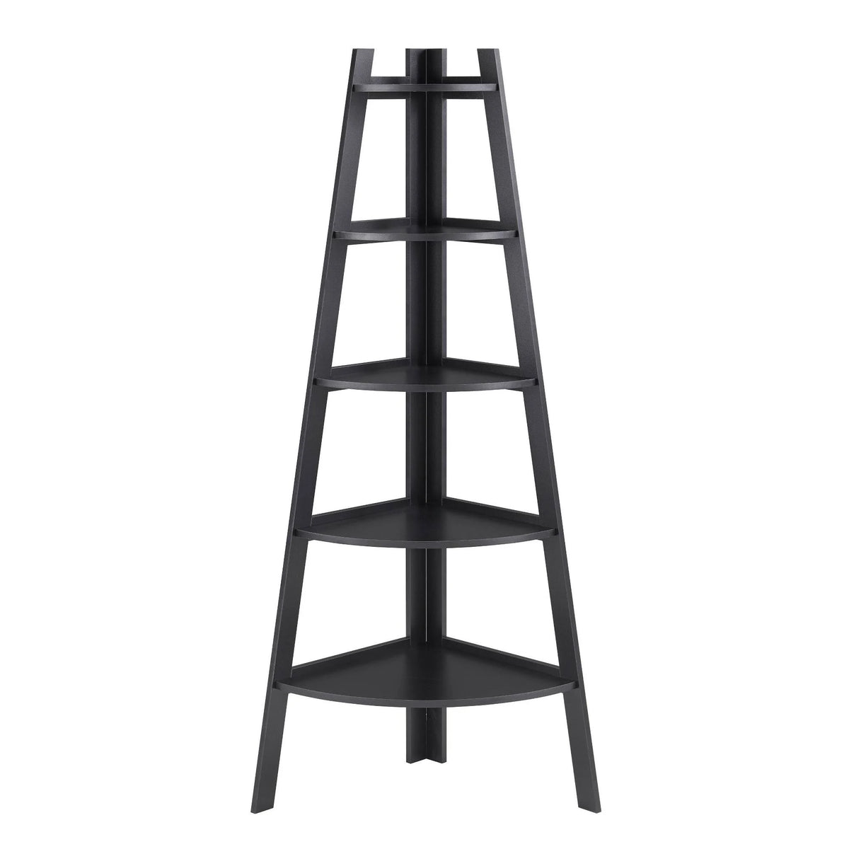 Black 5-Tier Corner Ladder Display Shelves T576475
