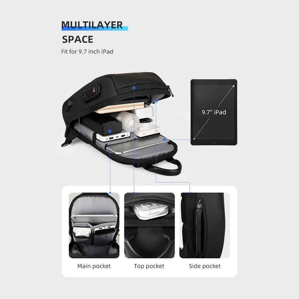 TSA Lock Crossbody Chest Shoulder Bag T98865