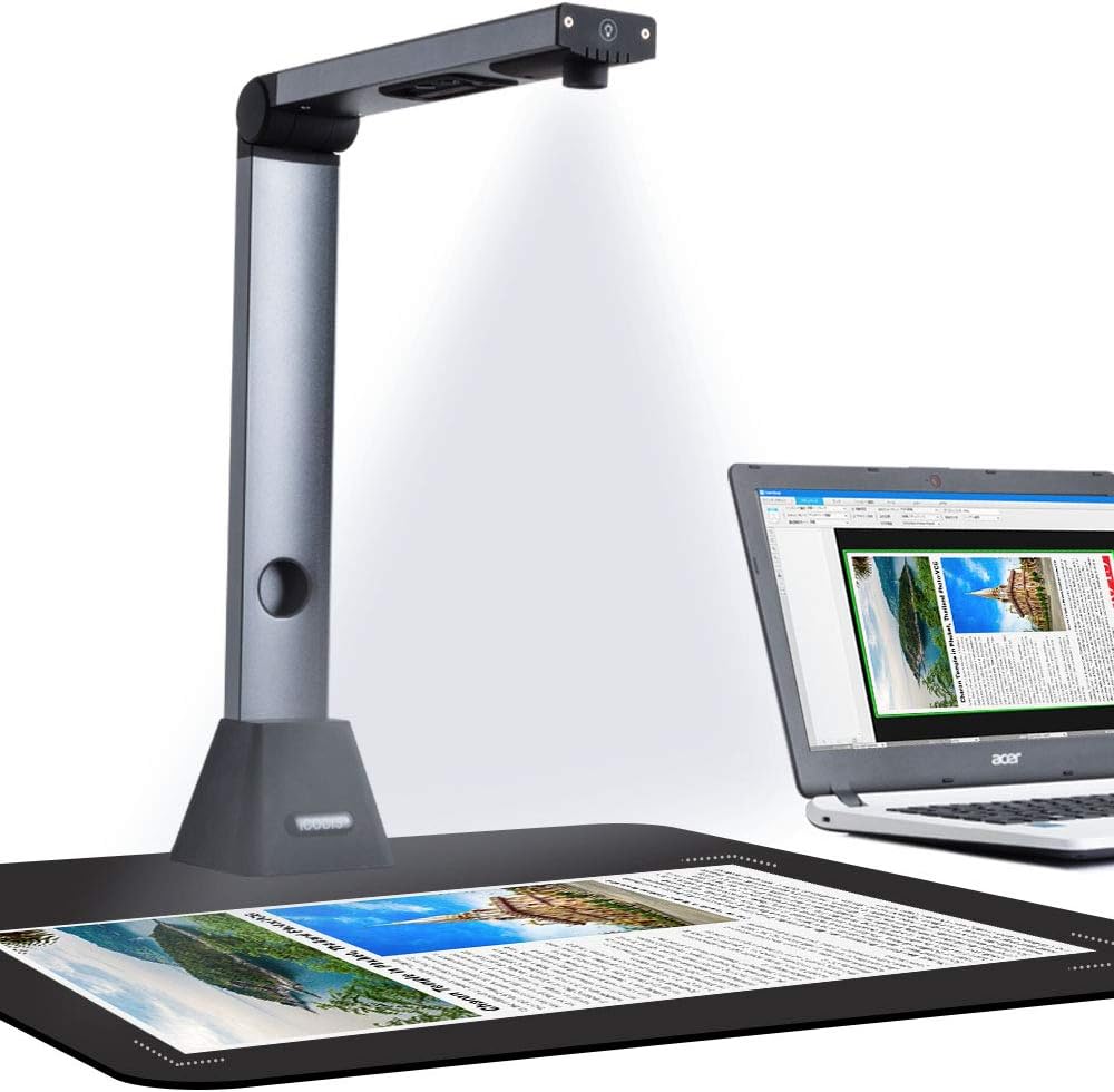 Document Camera & Overhead Scanner X3: Portable 8MP High Definition Capture Size A3 Multi-Language OCR USB Doc Cam J1549