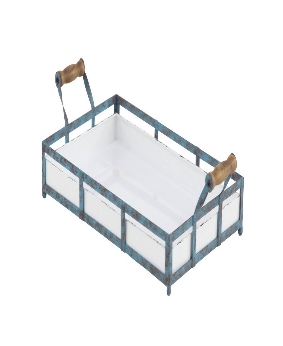 Set of 2 Blue Metal Farmhouse Tray K5309