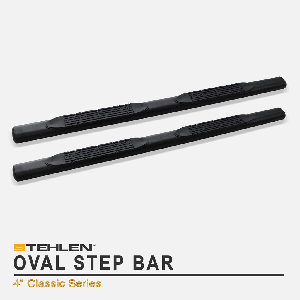 4 Oval Side Step Nerf Bars Matte Black V736