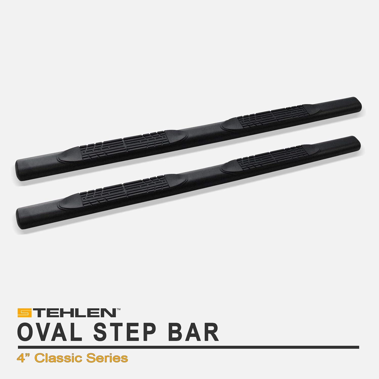 4 Oval Side Step Nerf Bars Matte Black V736
