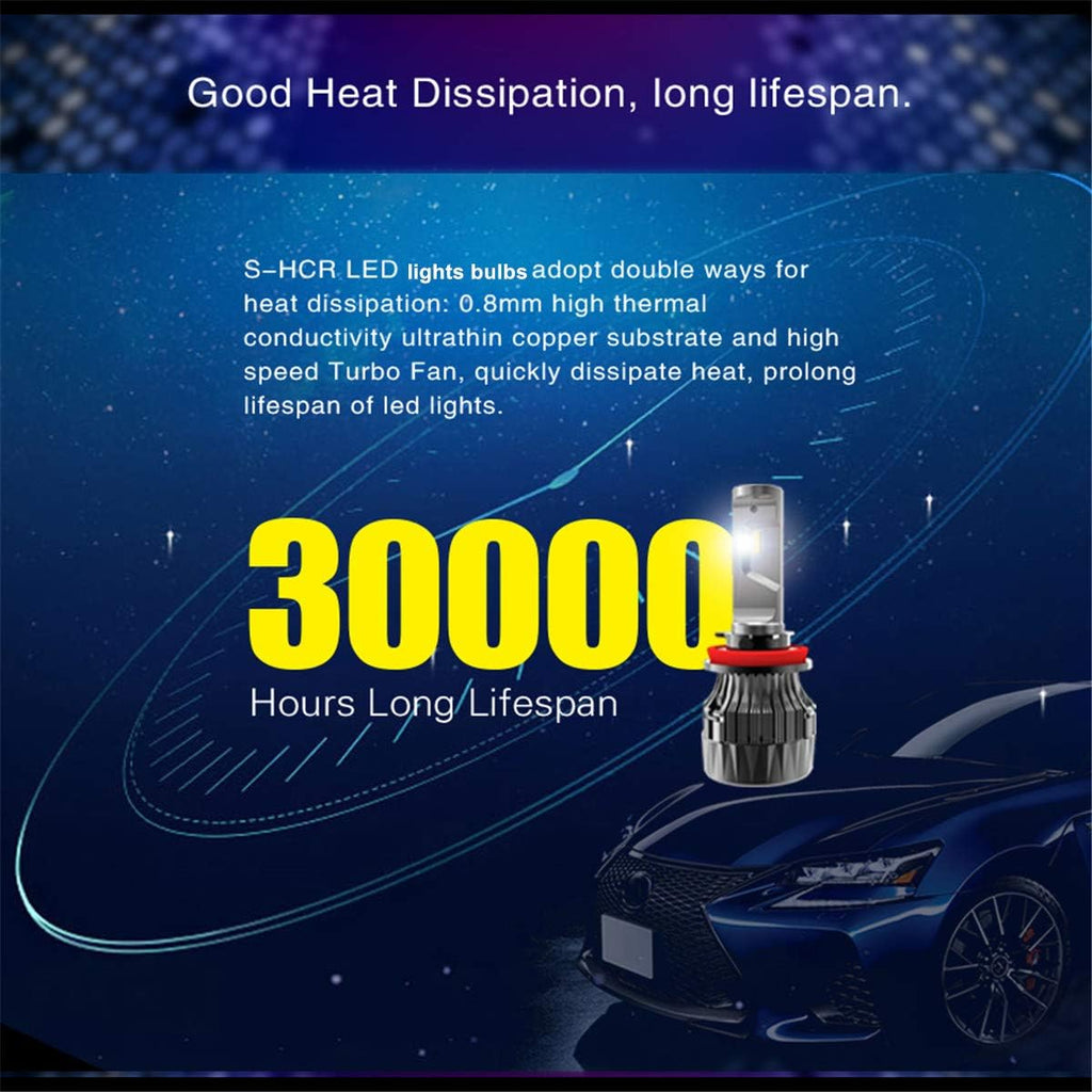 H11 Low Beam HB3/9005 High Beam LED Bulbs Combo Kits, Xenon White (4 Packs, 2 Sets) N838699