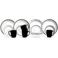 16 Pieces Black White Dinner Set Y769892