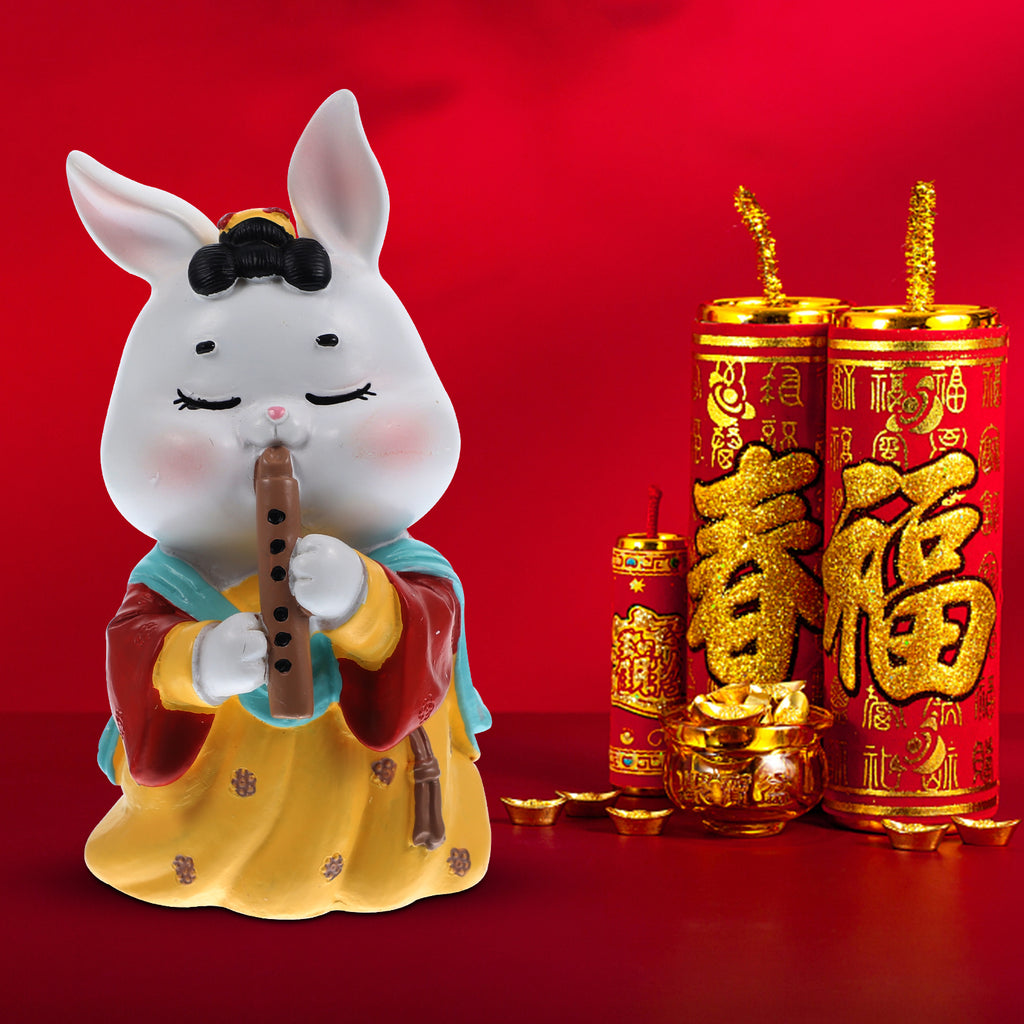 Miniature Bunny Ornament Synthetic Resin Doll W485835