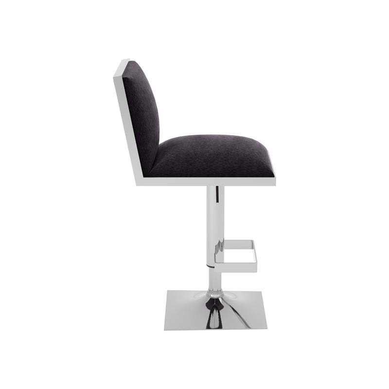 Black Fabric Swivel Bar Stool with Metal Base H367