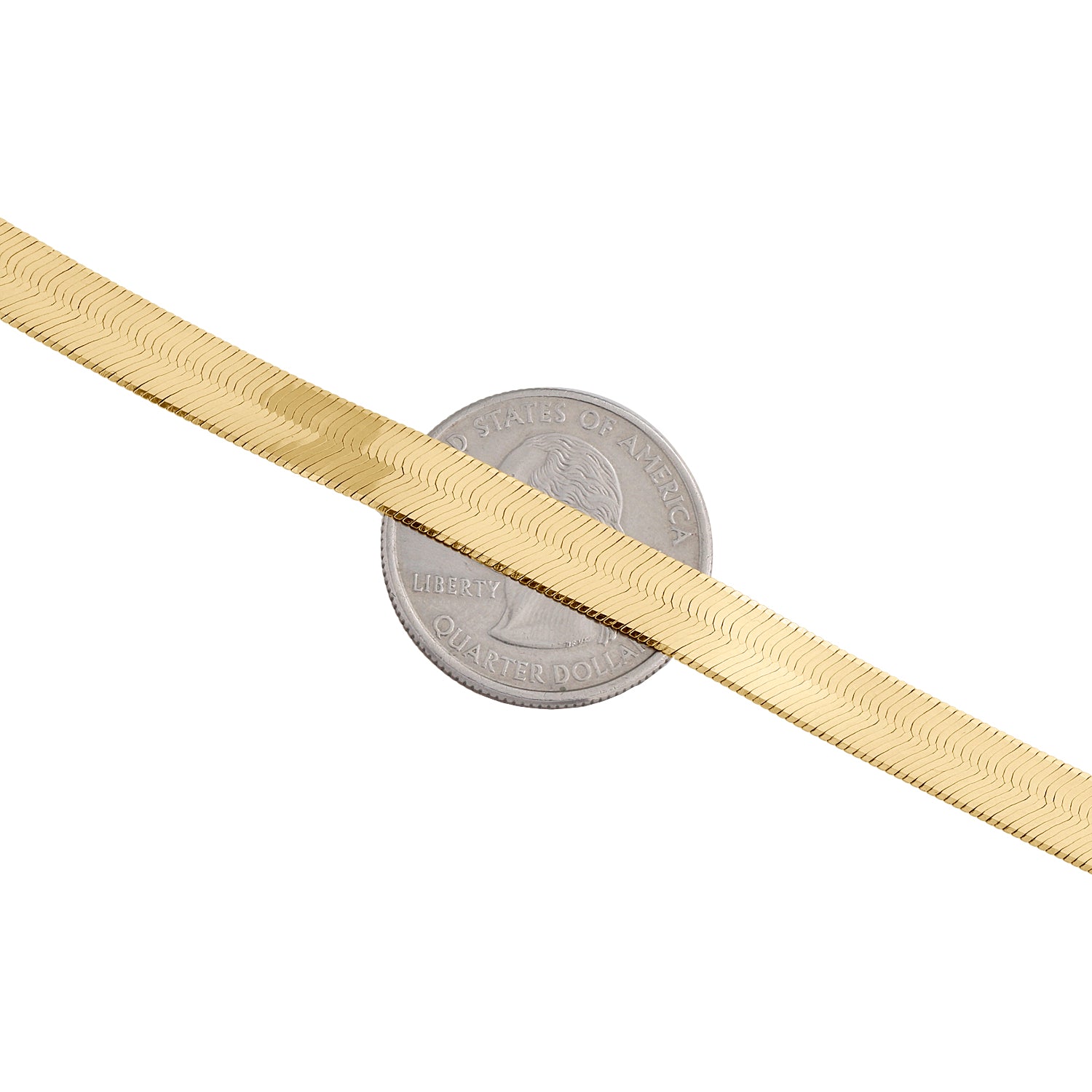 10K Yellow Gold Solid Herringbone Chain Necklace 20 Inch S3967