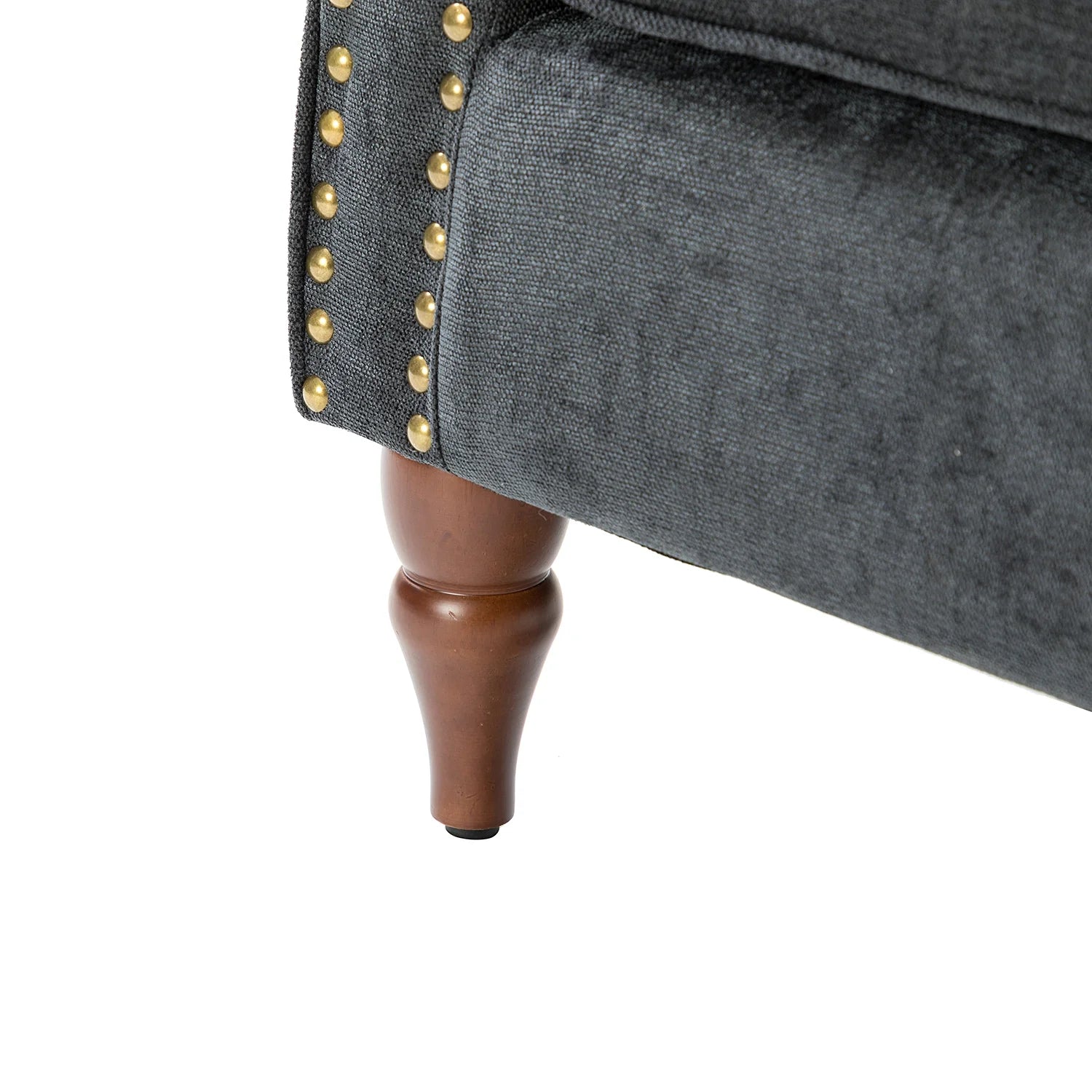 Charcoal Upholstered Accent Chair with Wood Legs R544