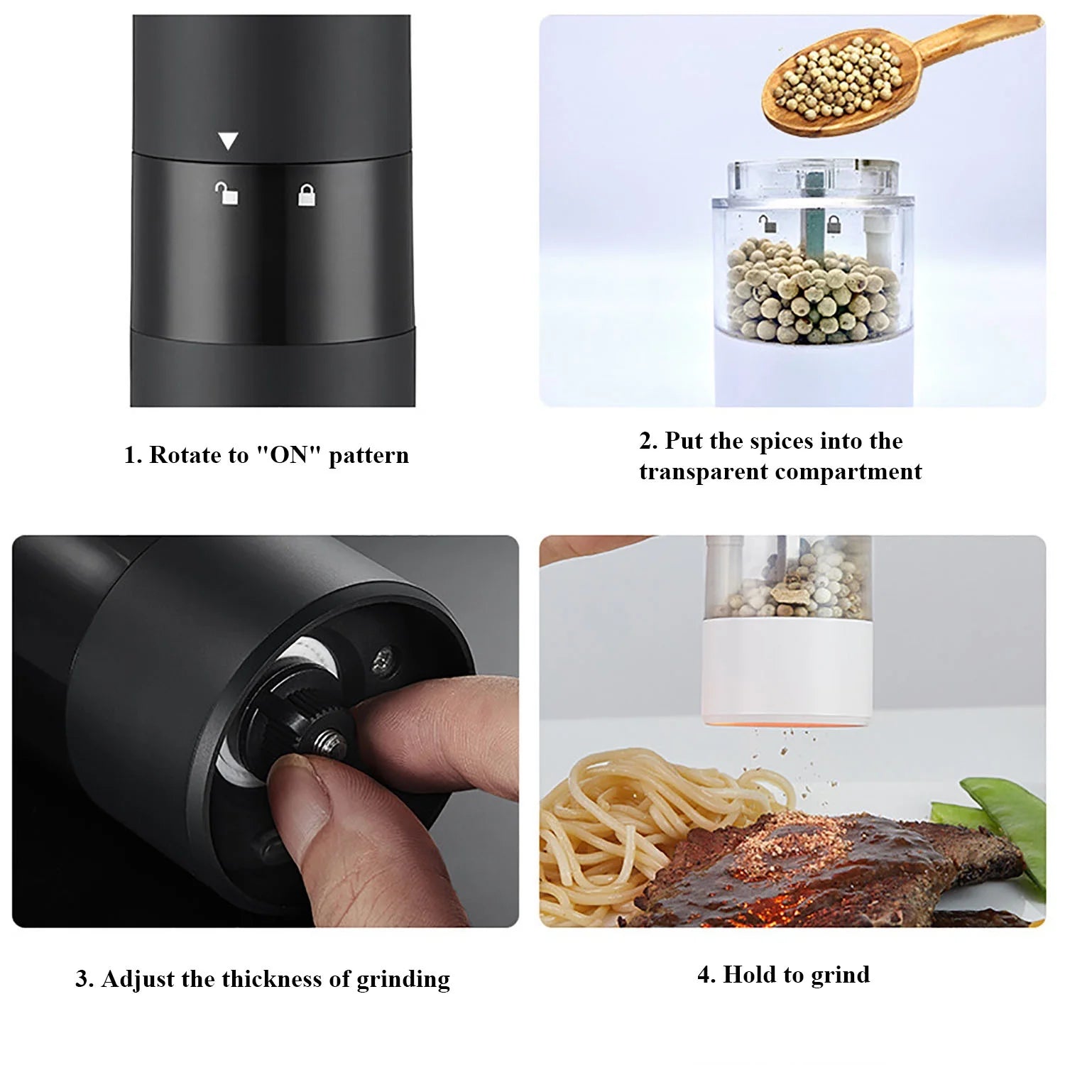 Black Automatic Spice Grinder O417367