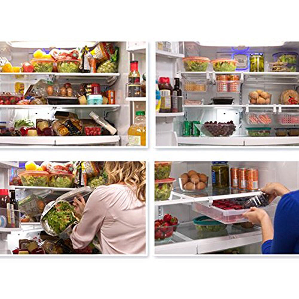 Refrigerator Pull Out Bin Food Storage Organizer Containers H324