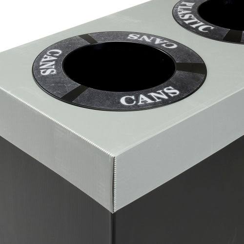 Recycling Center Trash Can, 65.3 gal, Polyethylene R865139