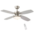 Brushed Nickel Ceiling Fan with Light and Remote Control S197
