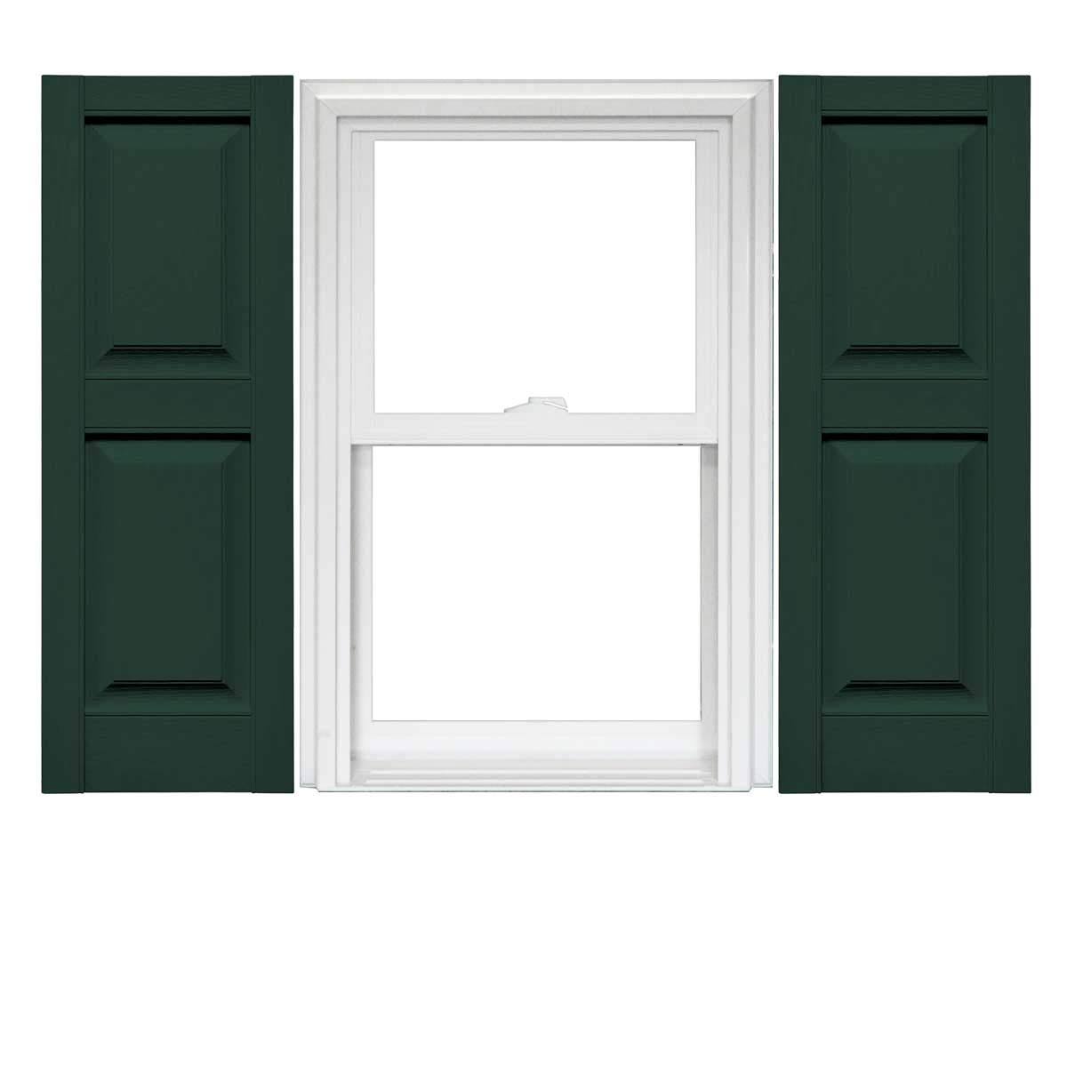 Mid America Raised Panel Vinyl Shutters (1 Pair) - 14.75 x 55 122 Midnight Green Q593