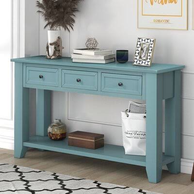 Green Console Table with 3 Drawers and 1 Shelf O257205