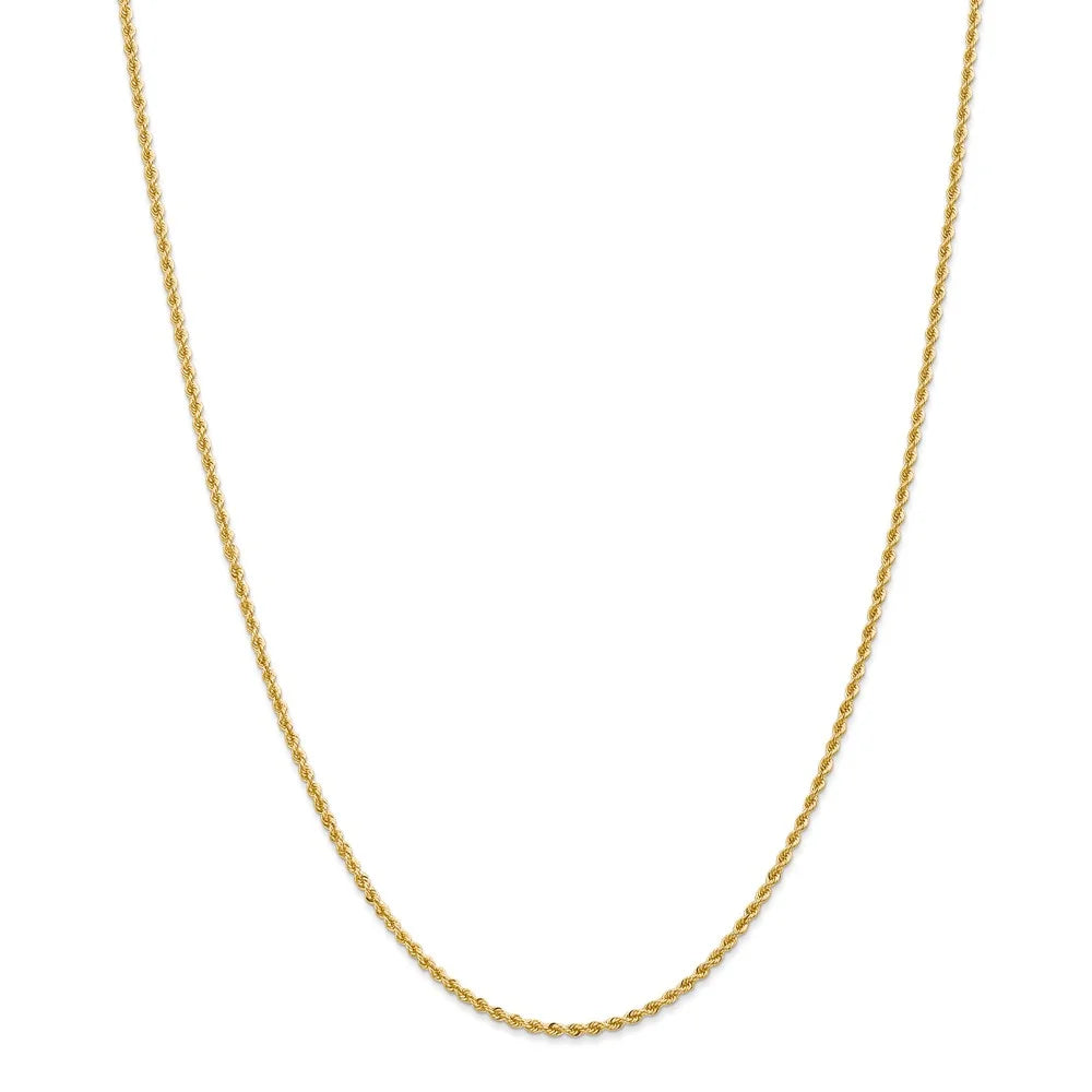14kt Yellow Gold 20 inch Rope Chain V8007