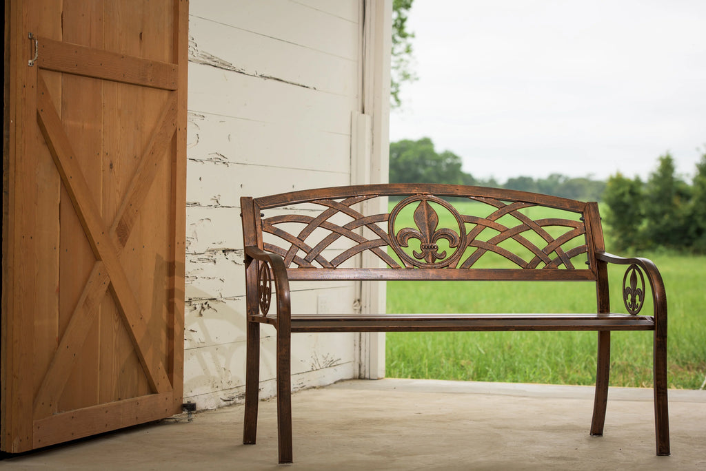 Bronze Metal Patio Bench J898184