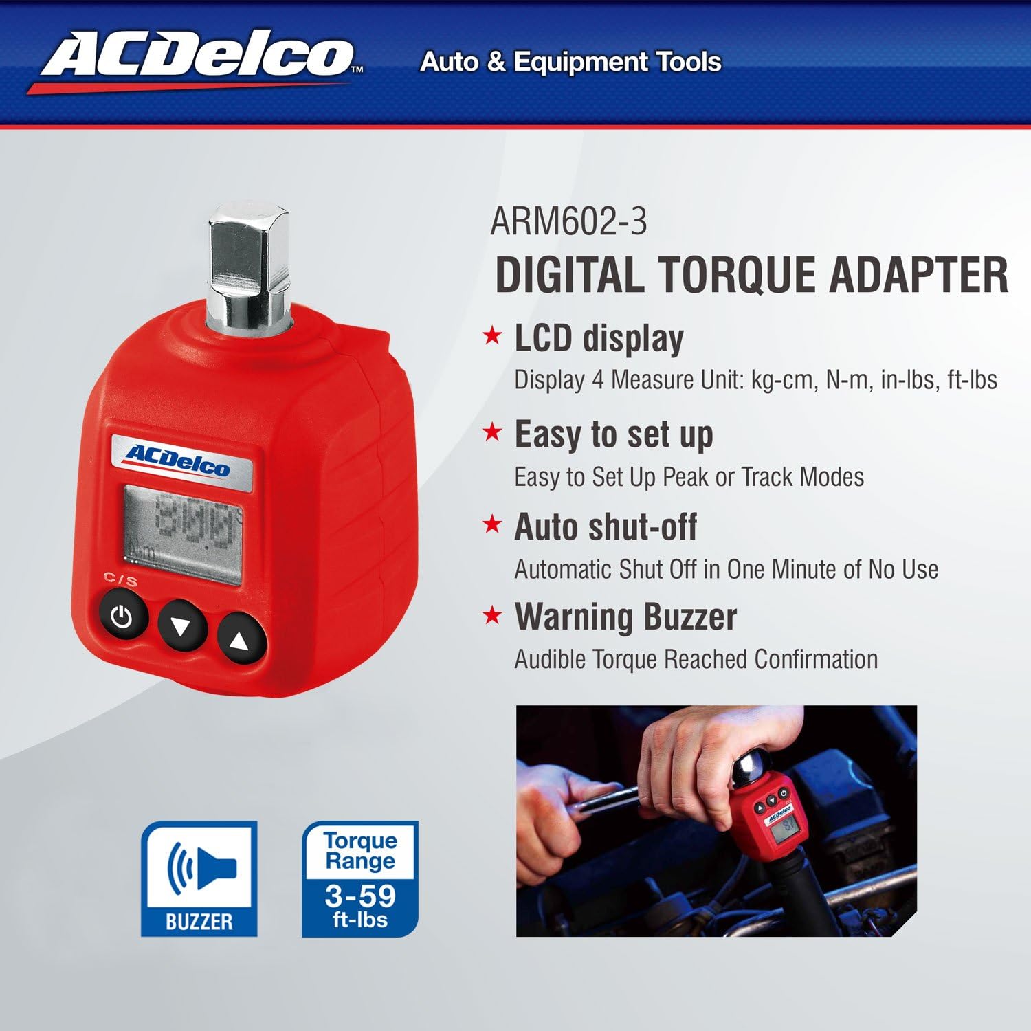 3/8” Digital Torque Adapter with Buzzer and LED Flash Notification, Pack of 2 J6856