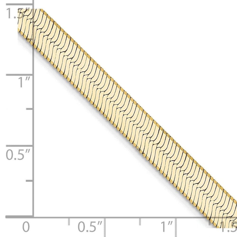 14K Yellow Gold Herringbone Chain Necklace 22" X516