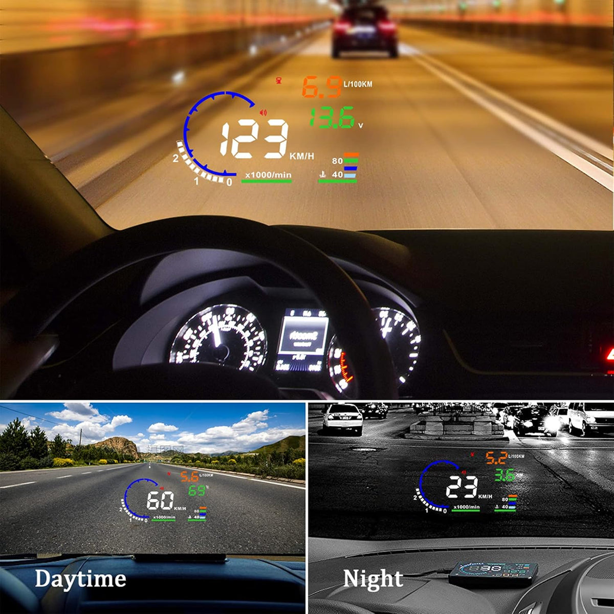 5.5 inches Multi Color Car HUD Head up Display O690859