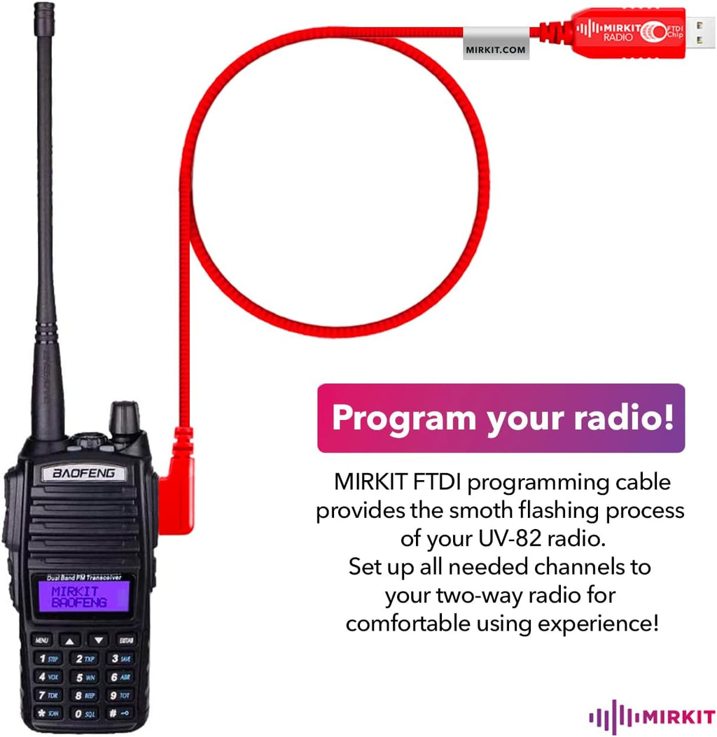 Red 8 Watt Ham Radio with 2800 mAh Battery & Programming Cable C69745