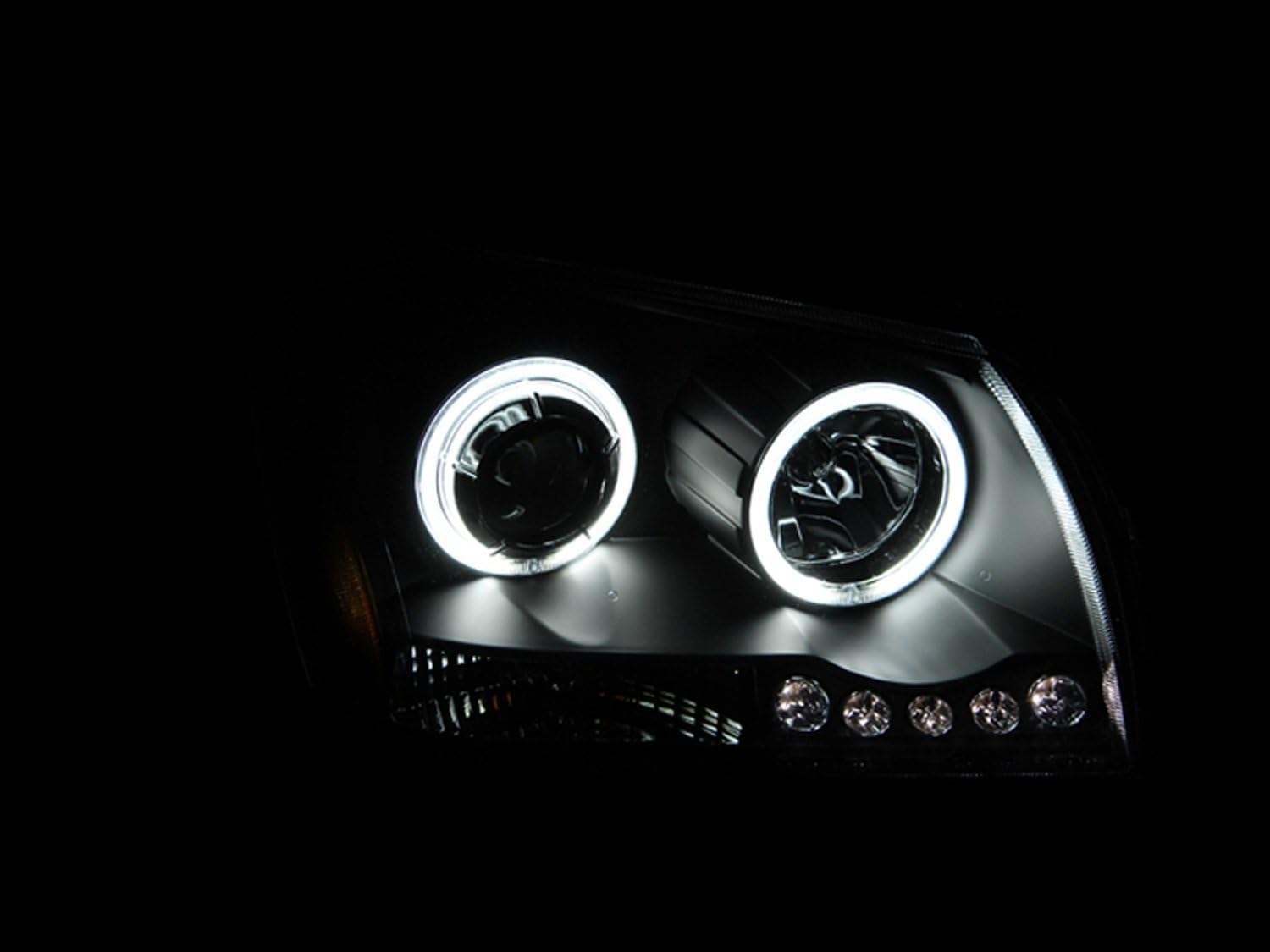 Black Projector Headlight Set with CCFL Halo G8750