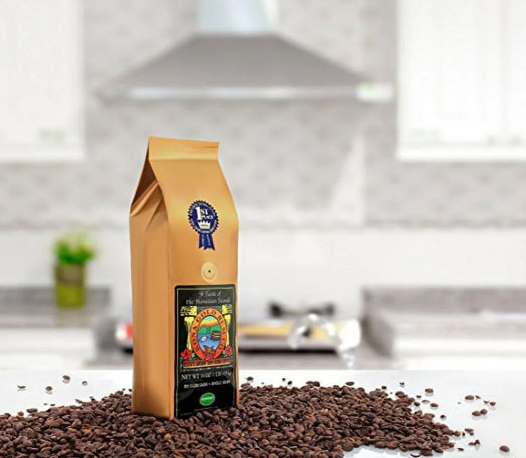 100% Kona Coffee Whole Beans 16 oz Medium Dark Roast U685513