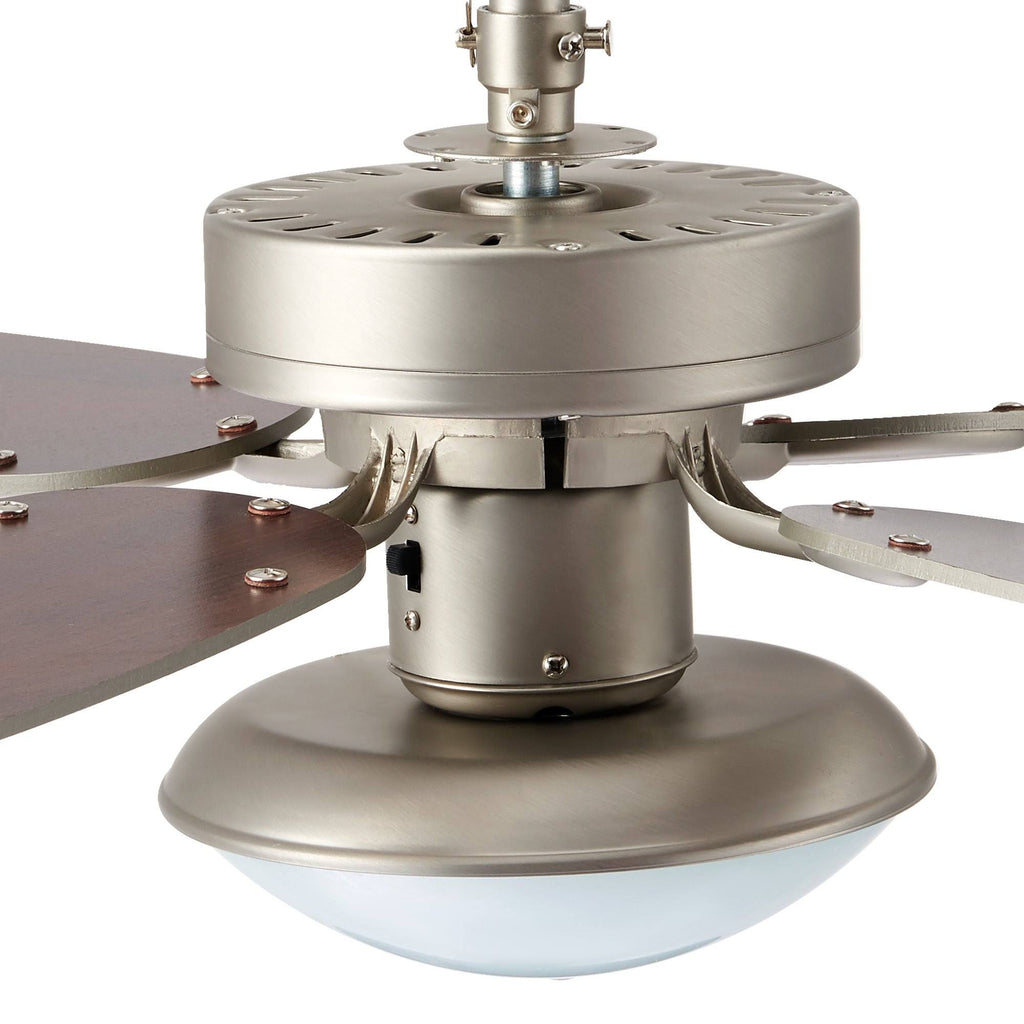 Brushed Nickel Ceiling Fan with Light and Remote Control S197