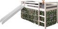 Twin Light Espresso Kids Loft Bed with Slide and Tent B7750