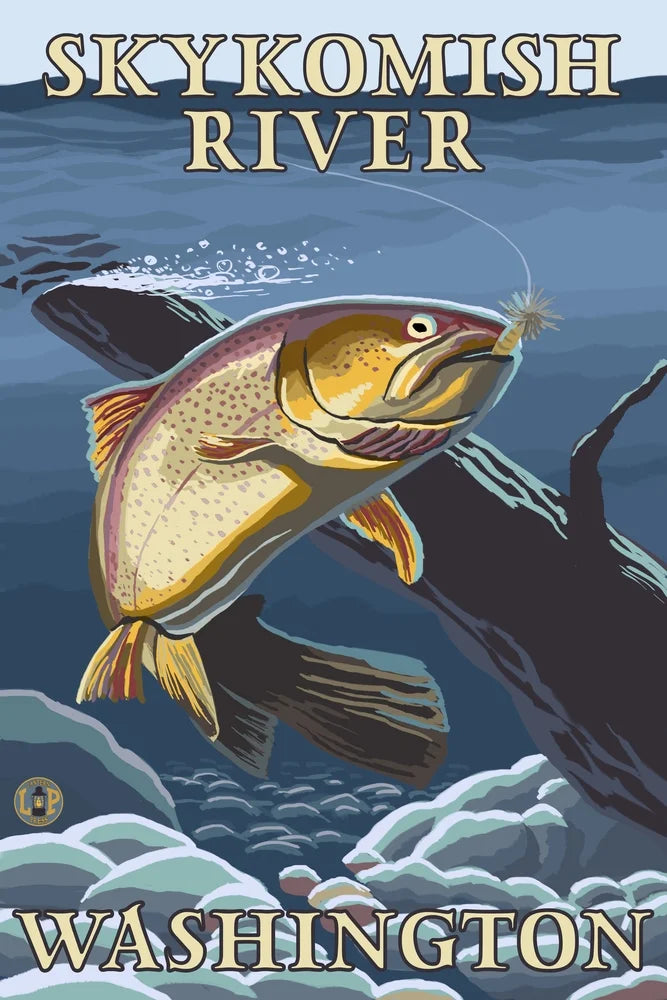 Trout Fishing Cross-Section Poster, 24x36 Giclee Gallery Print S363728