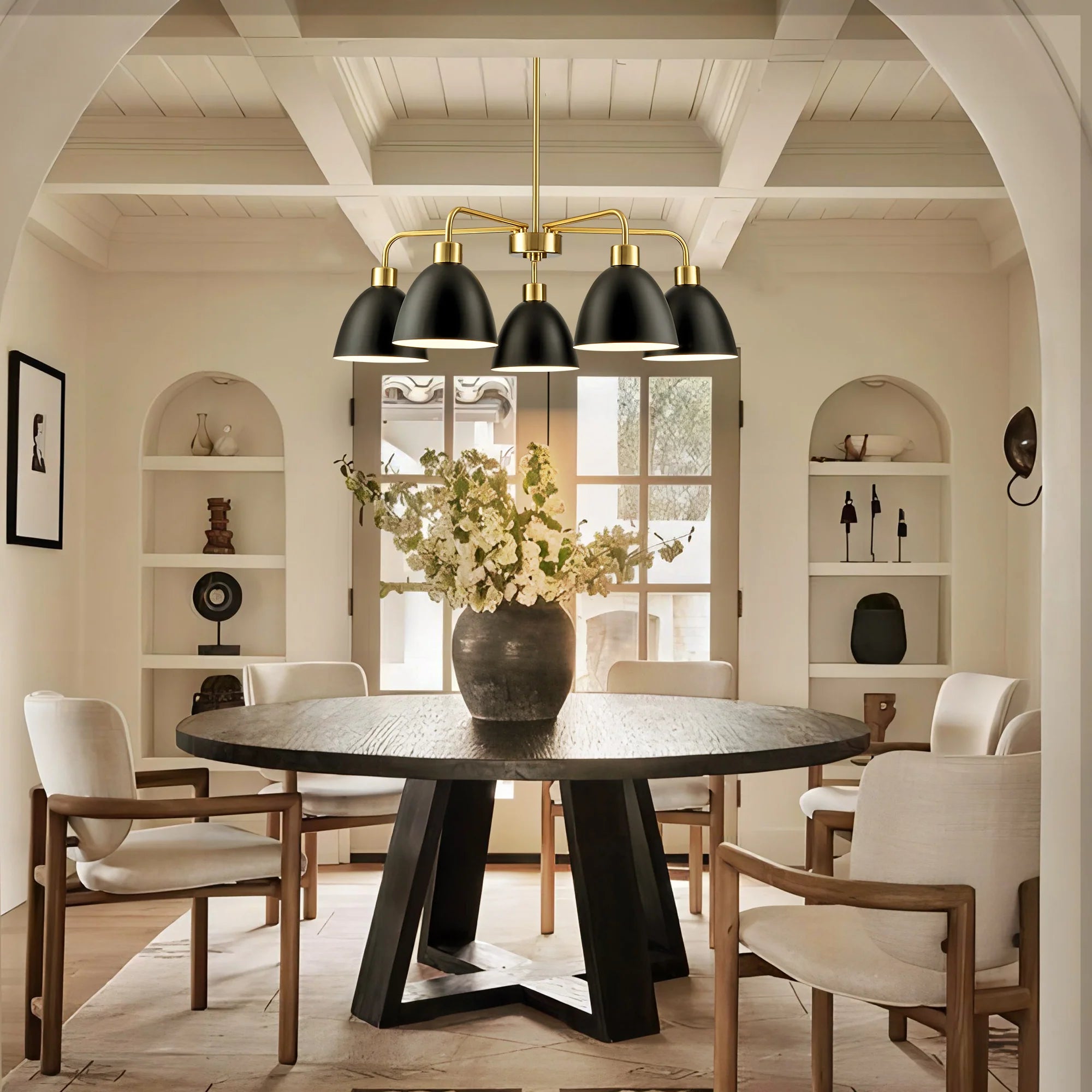 5-Light Dimmable Industrial Shaded Chandelier F776576