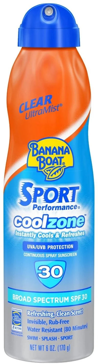 Sport Performance CoolZone Continuous Spray Sunscreen SPF 30 6 oz (Pack of 2) X56637