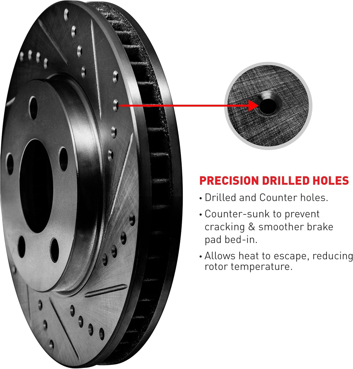 Black Drilled Slotted Brake Rotors Kit & Semi-Met Pads X467