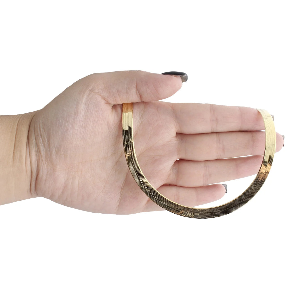 10K Yellow Gold Solid Herringbone Chain Necklace 20 Inch S3967