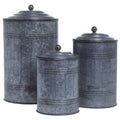 Galvanized Canisters Set of 3 V435
