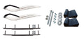 White XT Snowmobile Skis with 10" Round Bars Complete Kit S37503