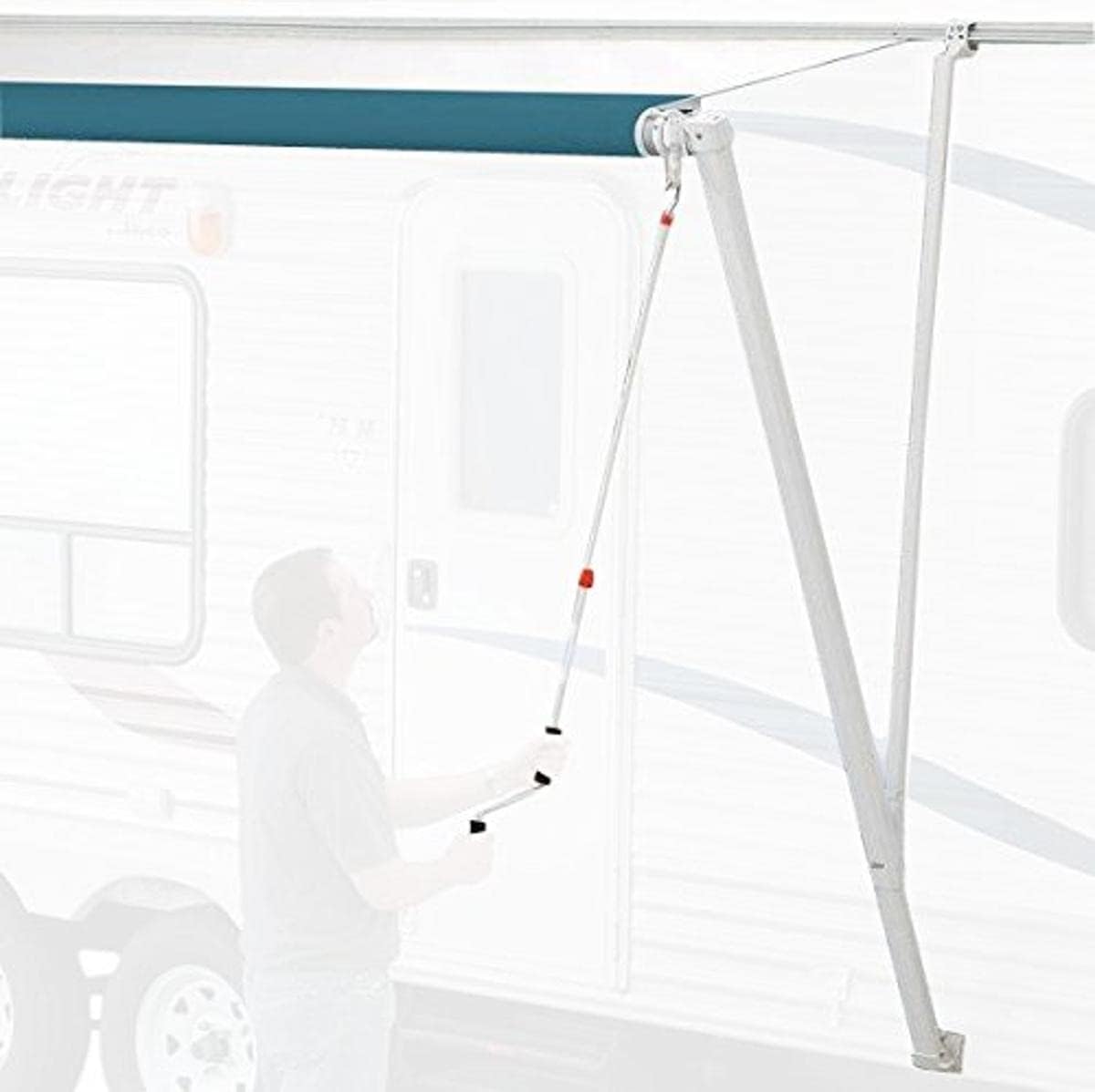 White Pioneer Crank-Out RV Awning Upgrade Endcap Kit Y101666