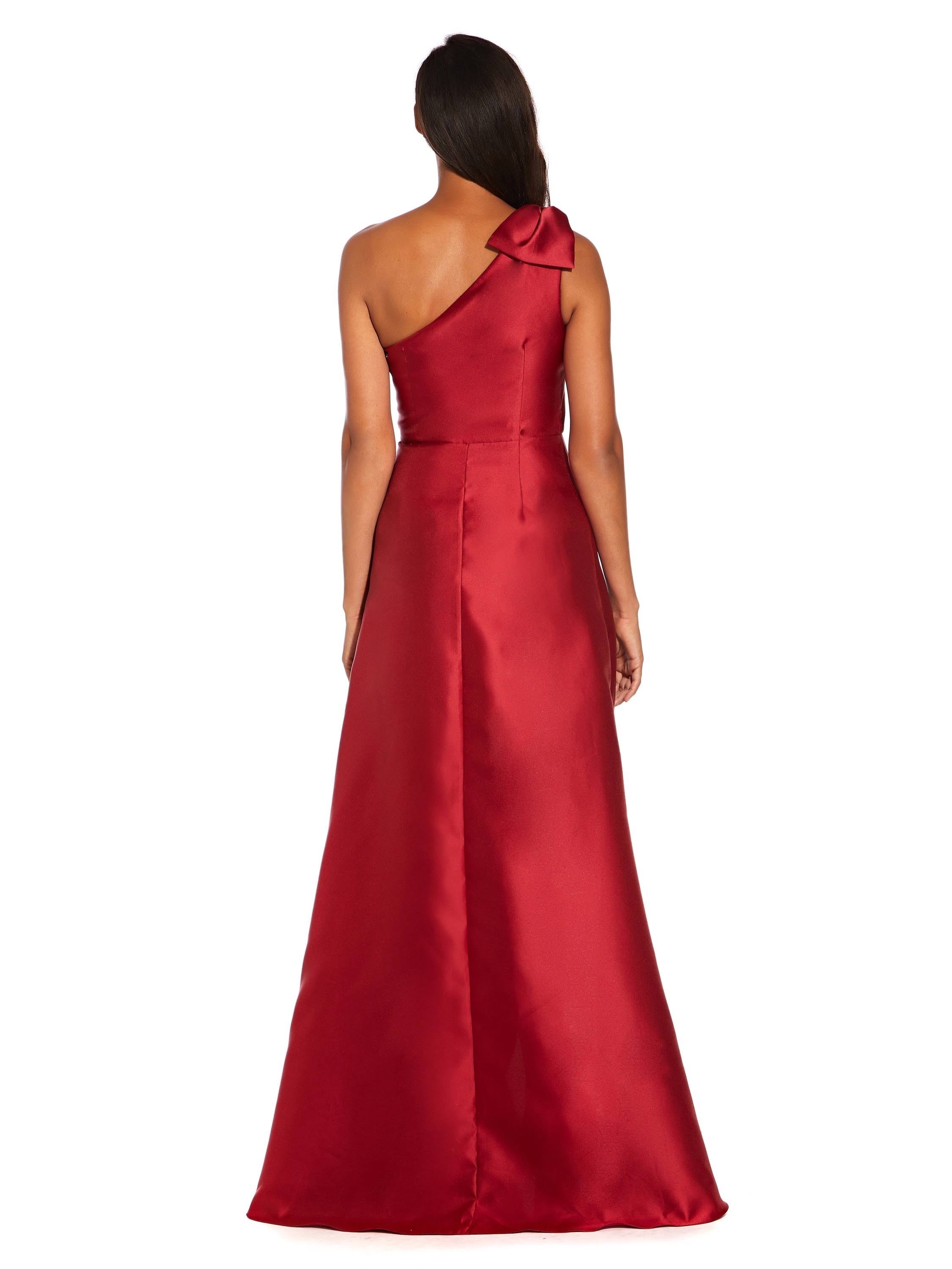One Shoulder Bow Asymmetrical Hi-Low Gown U786