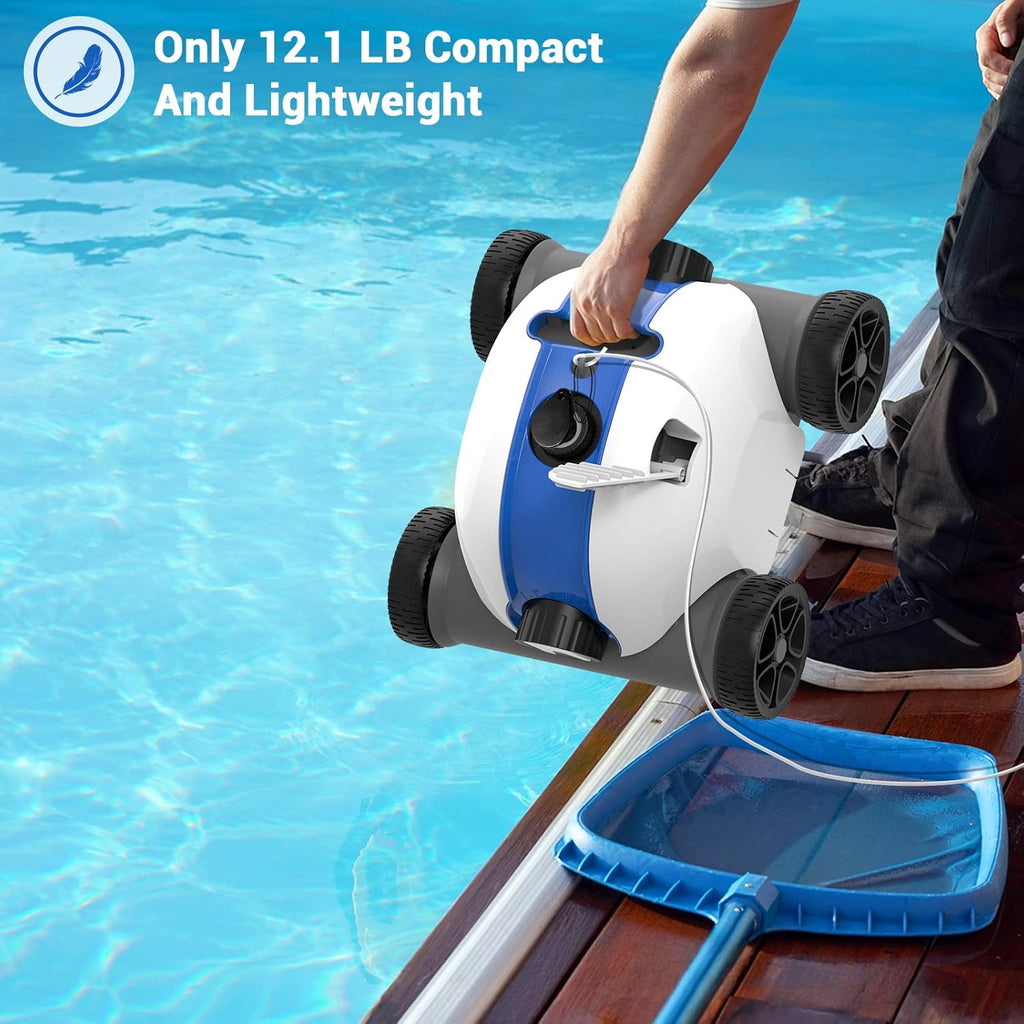 Cordless Robotic Pool Cleaner with Rechargeable Battery, IPX8 Waterproof, Blue I6235
