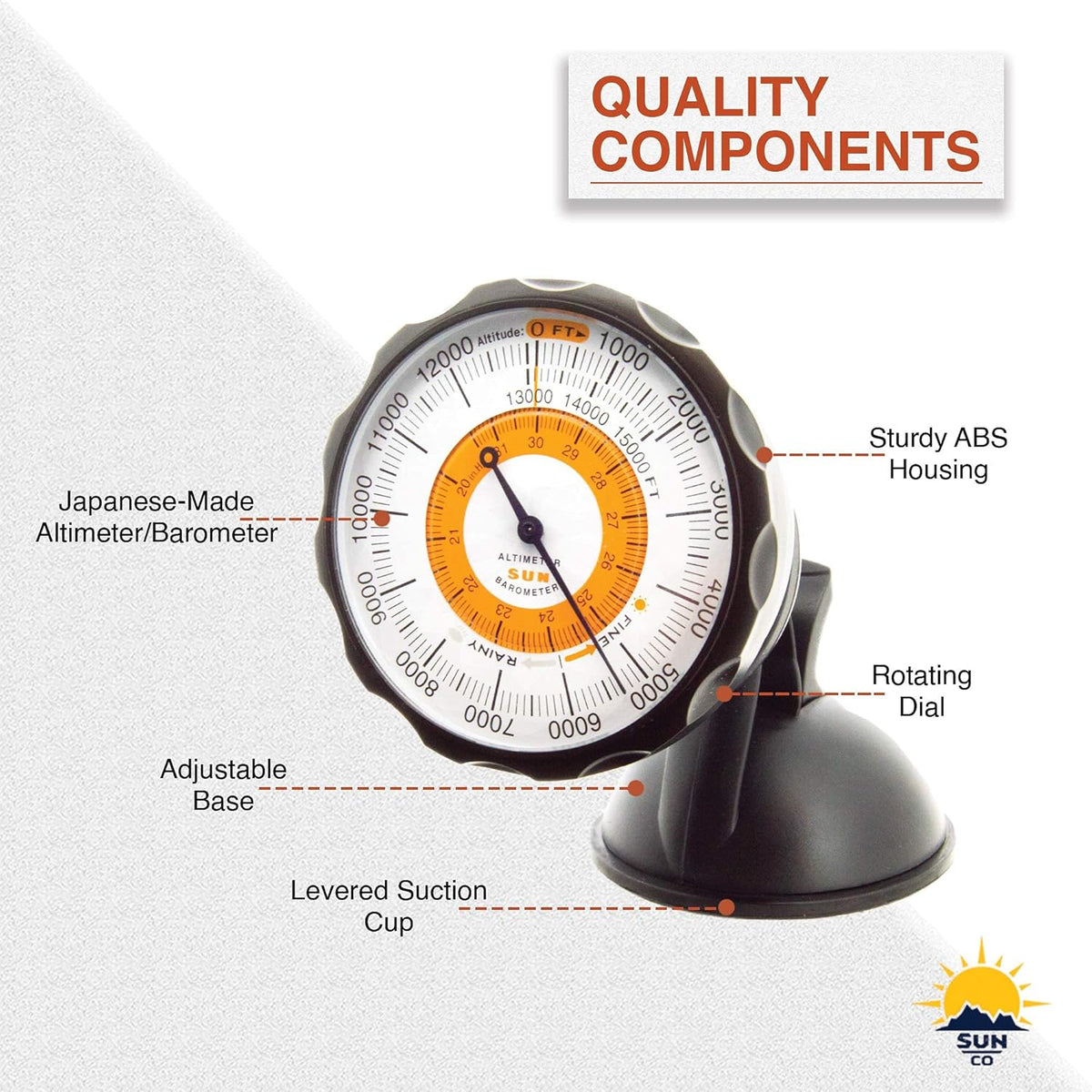 Detachable Windshield and Dashboard Altimeter and Barometer for Cars and Trucks I882