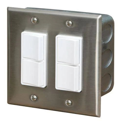 Duplex Dual Switch with Wall Plate and Gang Box U535287