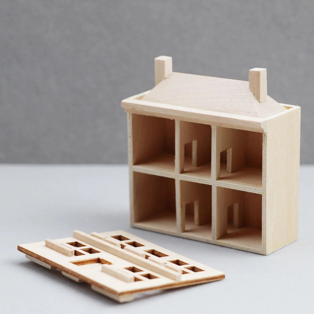 1/12 Dollhouse Villa House Handcraft Unpainted Miniature T318280