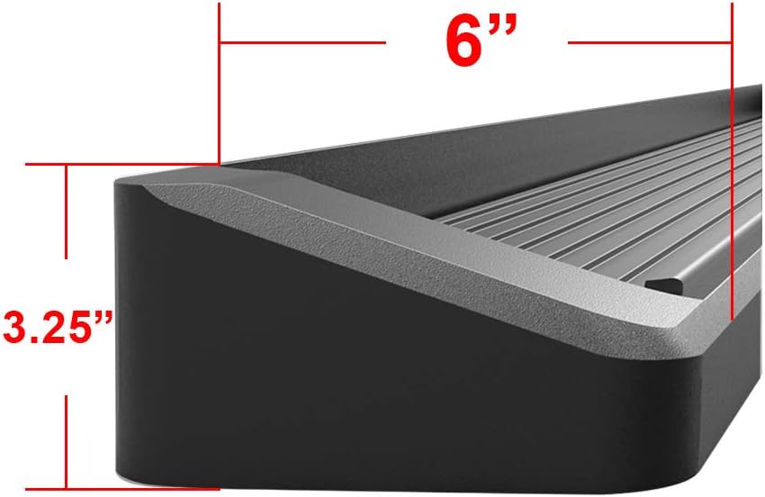6in Black Running Boards H6980