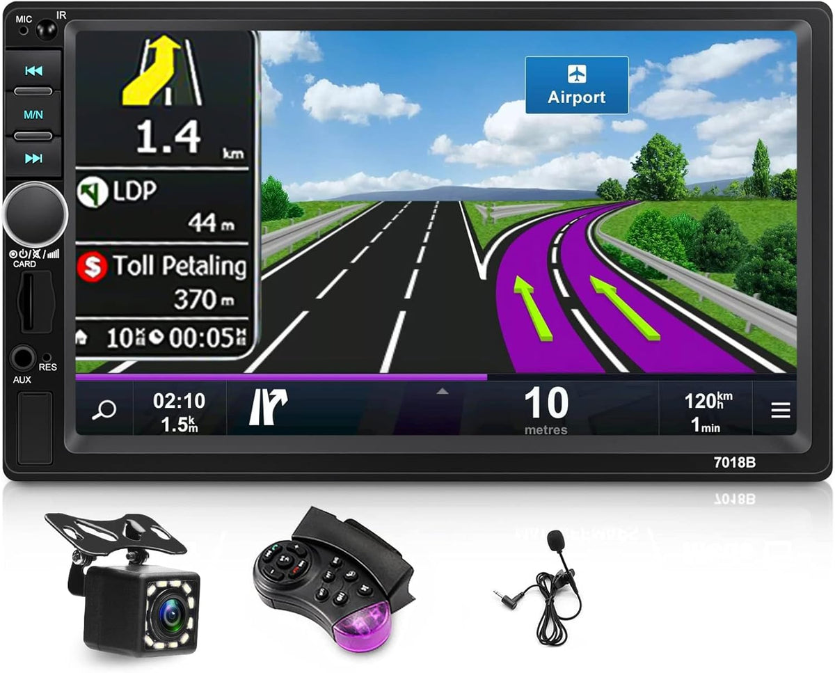 7 Inch Touch Screen Double Din Car Stereo with Bluetooth MP5 Player Backup Camera I6984