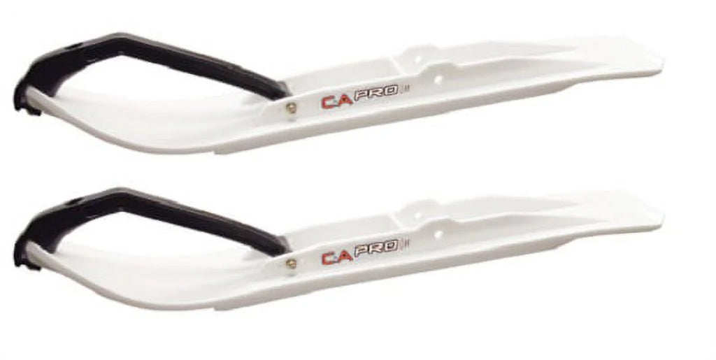 White XT Snowmobile Skis with 10" Round Bars Complete Kit S37503